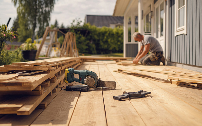 services_0001_Layer 7 Carpenter laying new timber deck boards beside a weatherboard house
